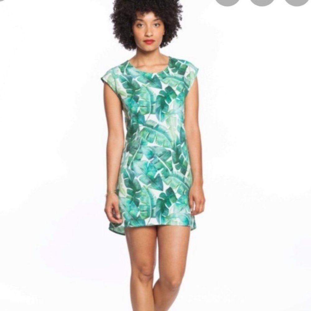 Marine Layer Palm Leaf Shift Dress sz Large